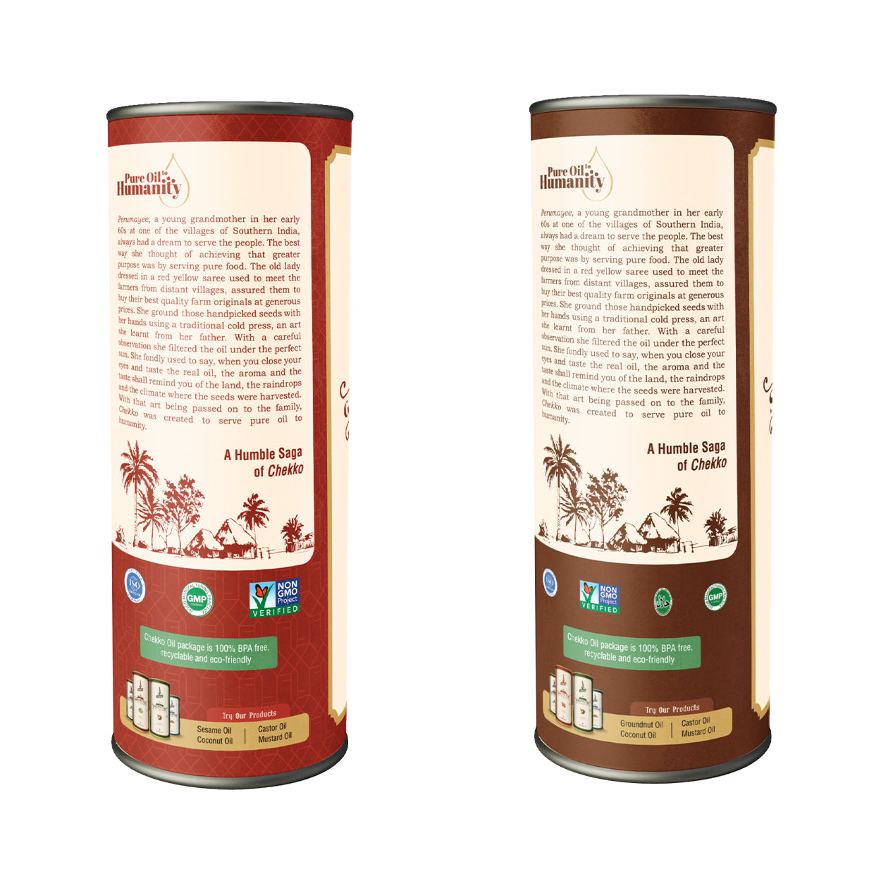 Chekko Wooden Cold Pressed Groundnut and Sesame 1 Litre Combo - Chekko Oils Store