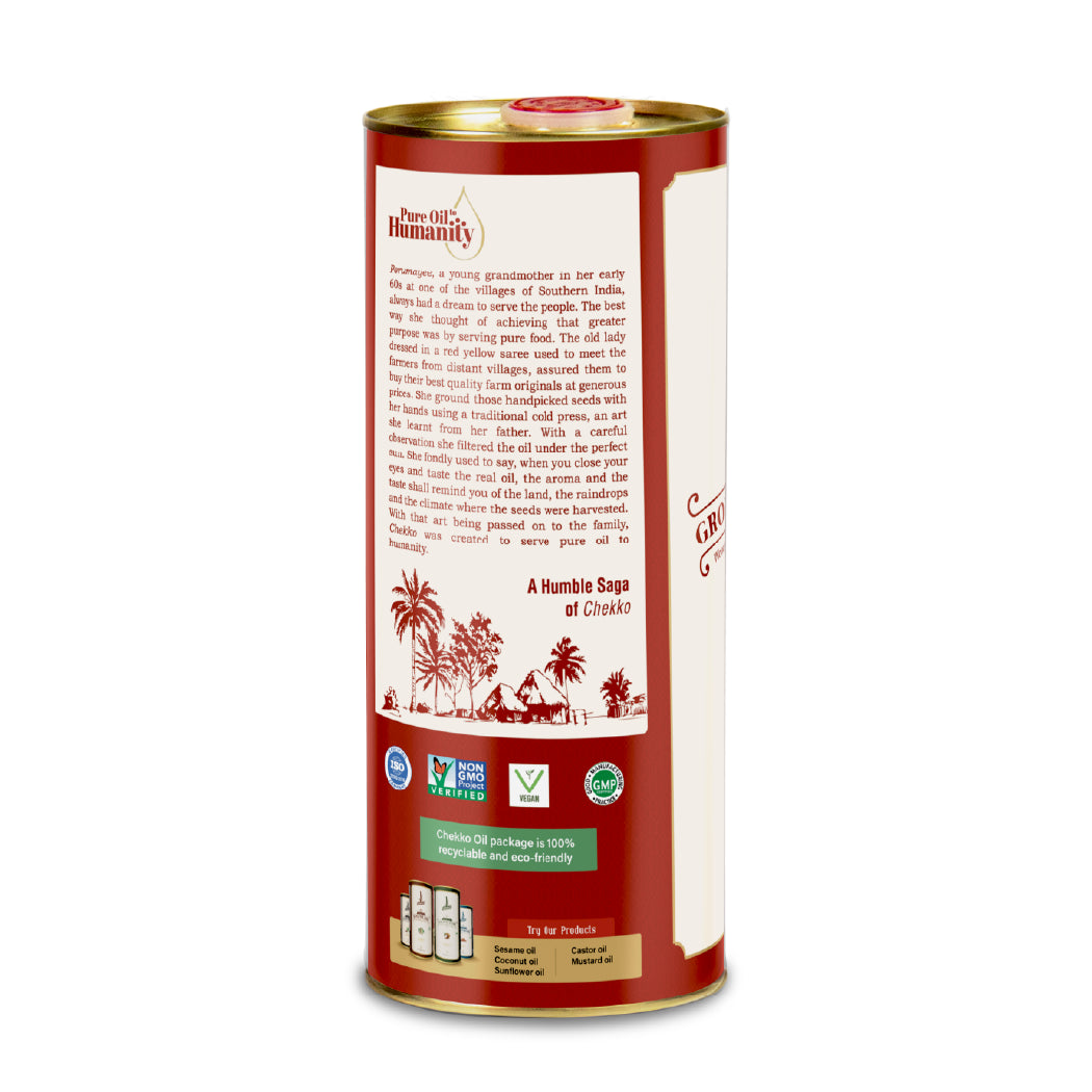 Chekko Cold Pressed Groundnut Oil | Wood Pressed Peanut Oil | Kachi Ghani & Chekku Oil