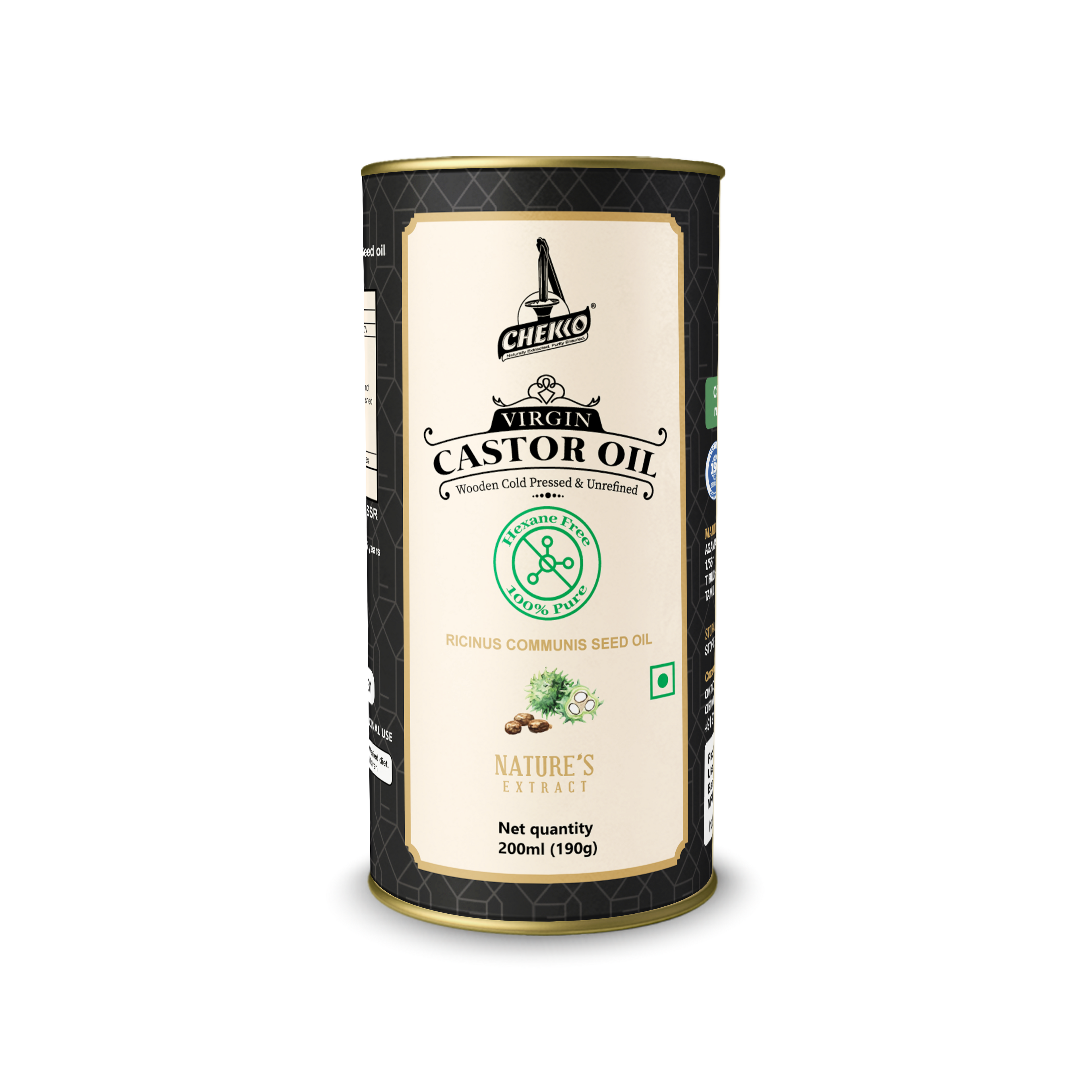 Wooden Cold Pressed Castor Oil - Chekko Oils Store