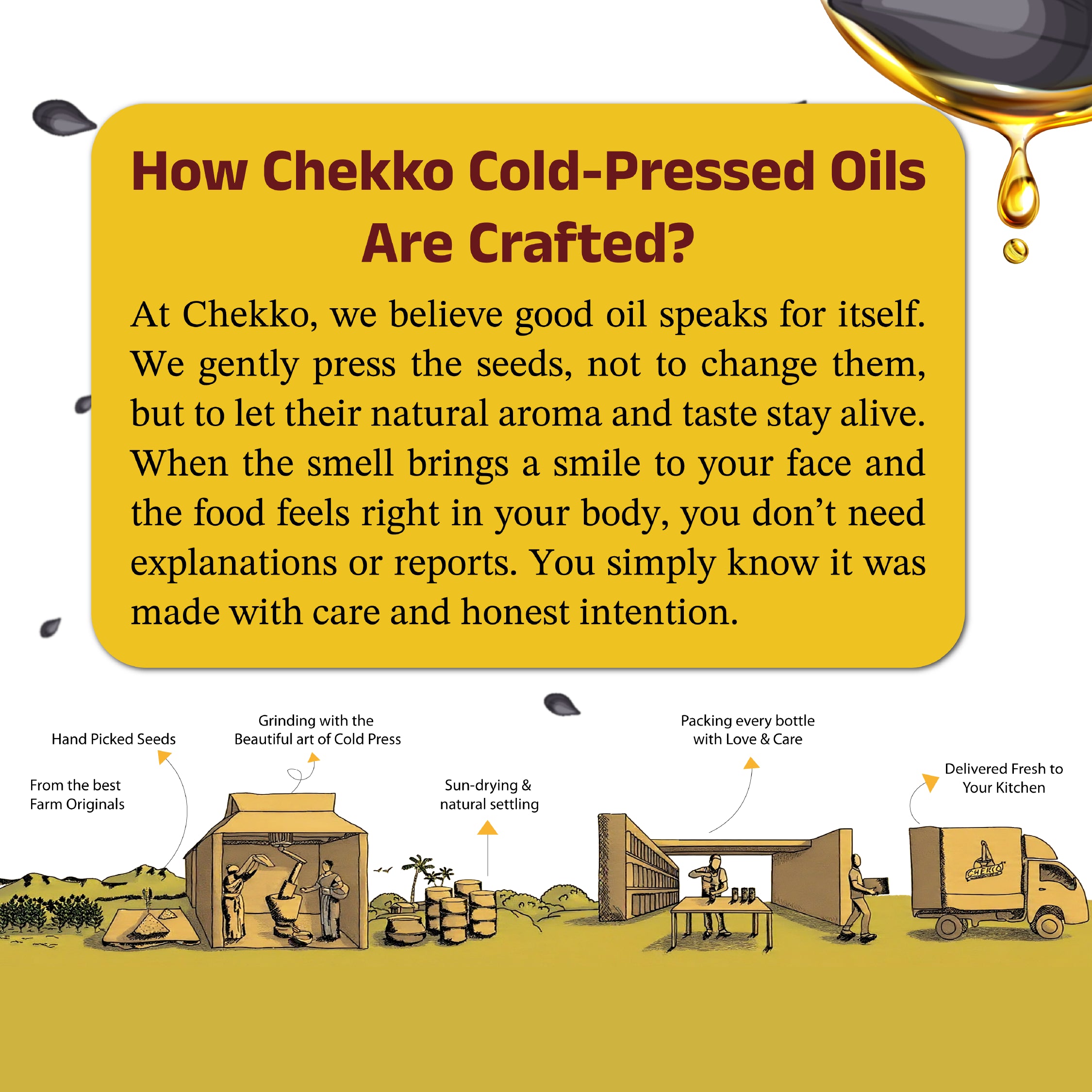 Chekko Cold Pressed Sesame Oil | Wood Pressed Gingelly Oil | Pure Til Oil
