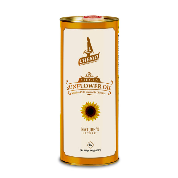 Chekko Cold Pressed Sunflower Oil - Pure, Natural & Wood Pressed Sunflower Seed Oil