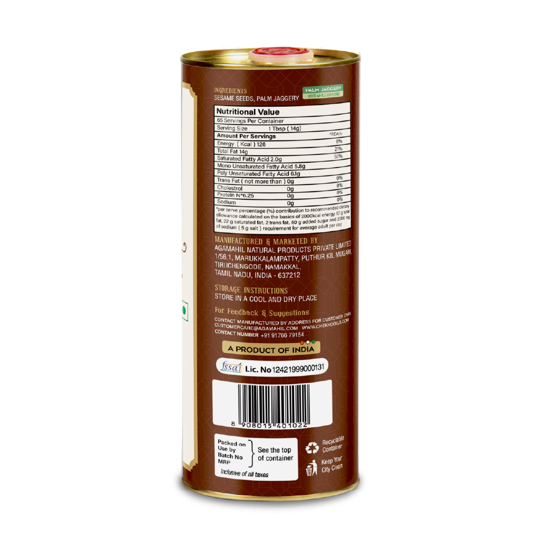 Chekko Cold Pressed Sesame Oil | Wood Pressed Gingelly Oil | Pure Til Oil