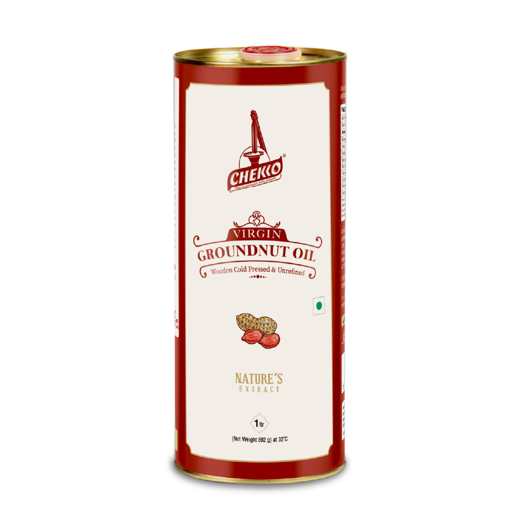 Chekko Cold Pressed Groundnut Oil | Wood Pressed Peanut Oil | Kachi Ghani &amp; Chekku Oil