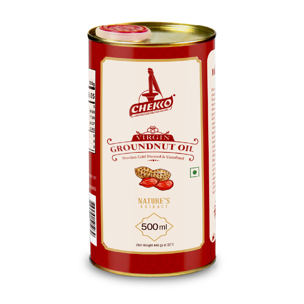 Chekko Cold Pressed Groundnut Oil | Wood Pressed Peanut Oil | Kachi Ghani &amp; Chekku Oil