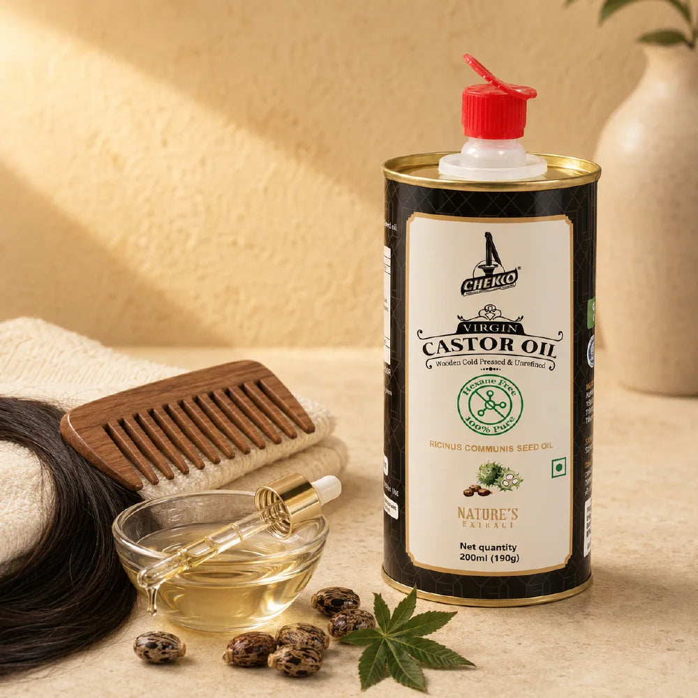 Chekko Cold Pressed Castor Oil – 100% Pure, Natural &amp; Hexane-free