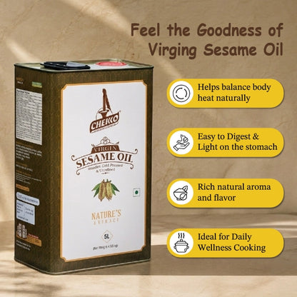 Chekko Cold Pressed Sesame Oil | Wood Pressed Gingelly Oil | Pure Til Oil