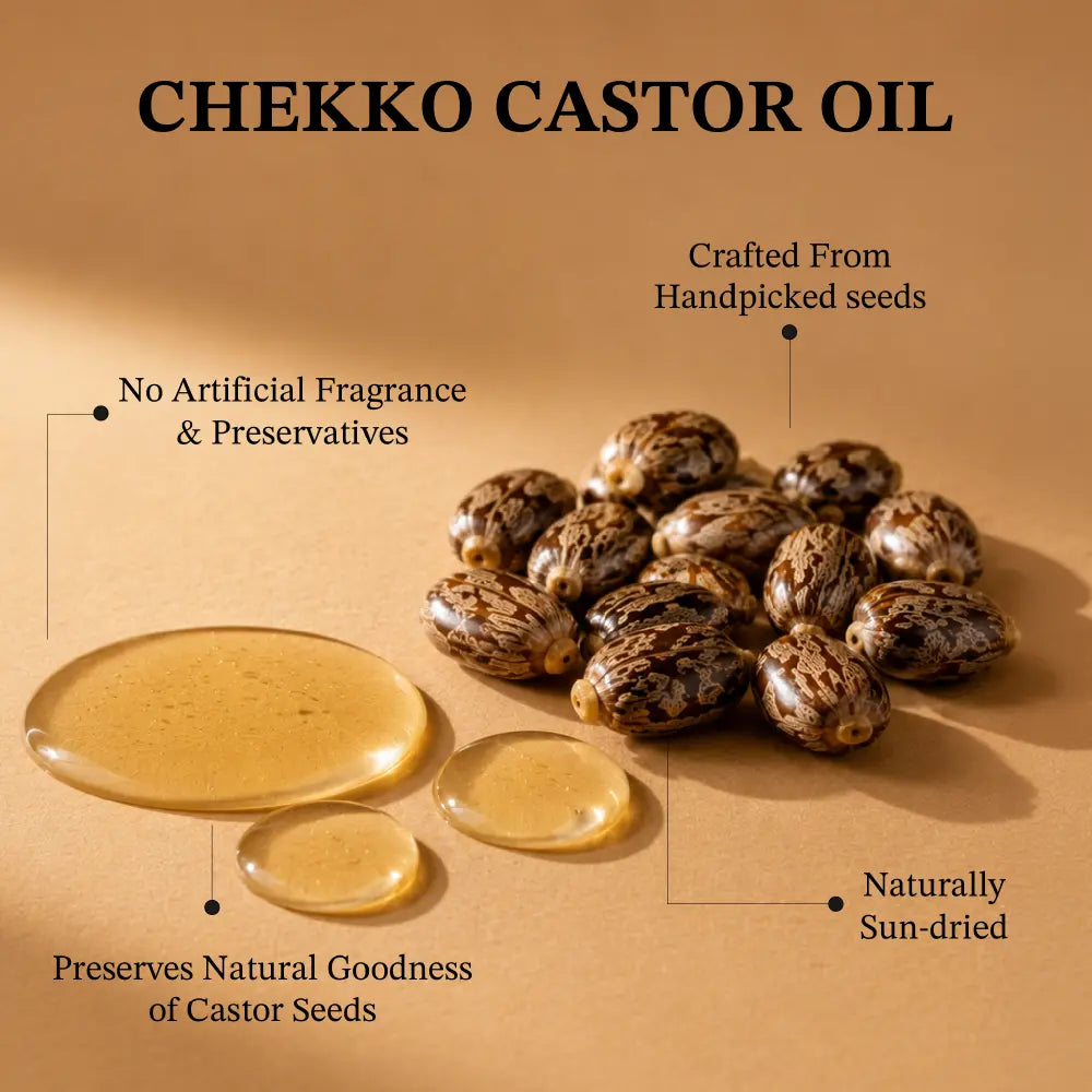 Chekko Cold Pressed Castor Oil – 100% Pure, Natural &amp; Hexane-free