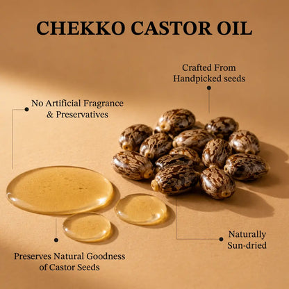 Chekko Cold Pressed Castor Oil – 100% Pure, Natural &amp; Hexane-free