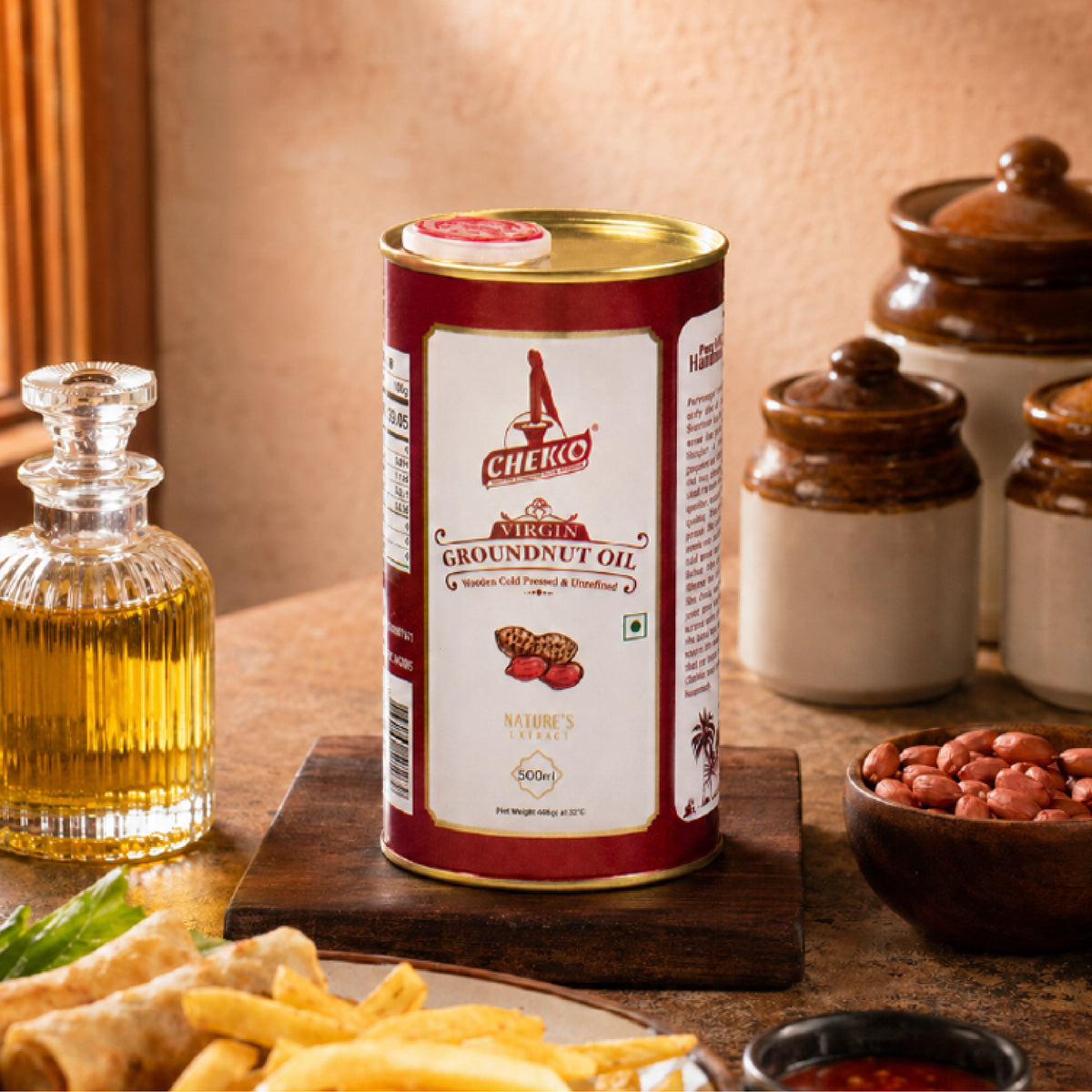 Chekko Cold Pressed Groundnut Oil | Wood Pressed Peanut Oil | Kachi Ghani &amp; Chekku Oil