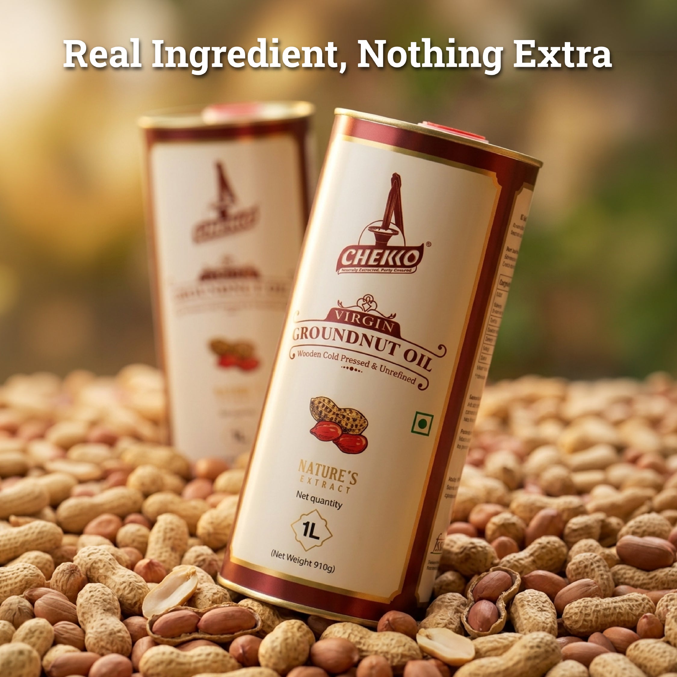 Chekko Cold Pressed Groundnut Oil | Wood Pressed Peanut Oil | Kachi Ghani &amp; Chekku Oil